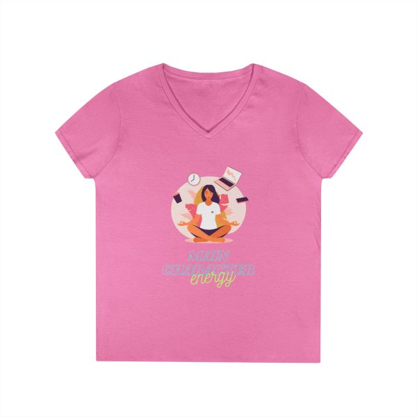 Main character energy Ladies' V-Neck T-Shirt - Image 16