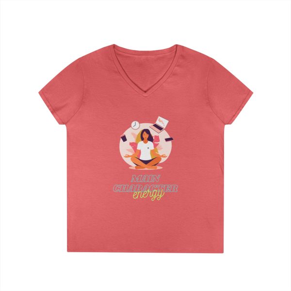 Main character energy Ladies' V-Neck T-Shirt - Image 7