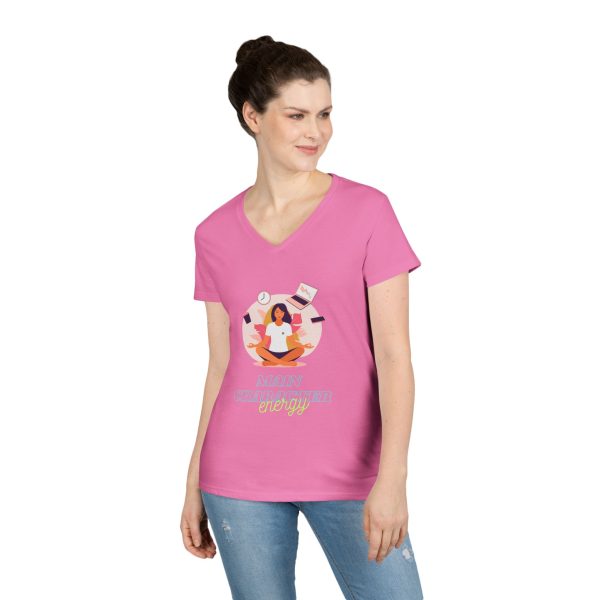 Main character energy Ladies' V-Neck T-Shirt - Image 18
