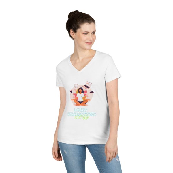 Main character energy Ladies' V-Neck T-Shirt - Image 6