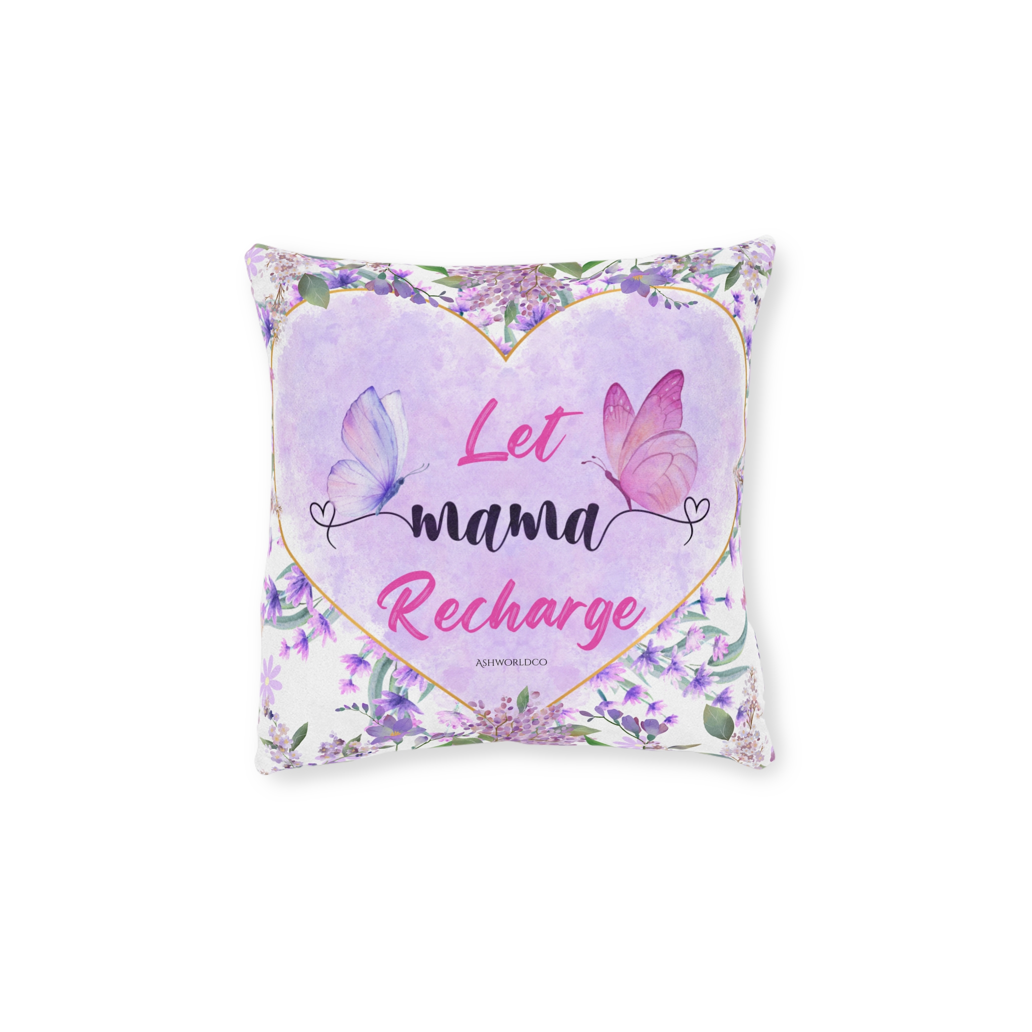 Floral Throw Pillow - Let Mama Recharge - Image 2