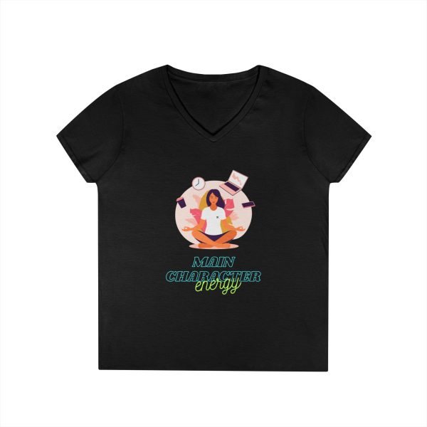 Main character energy Ladies' V-Neck T-Shirt - Image 10