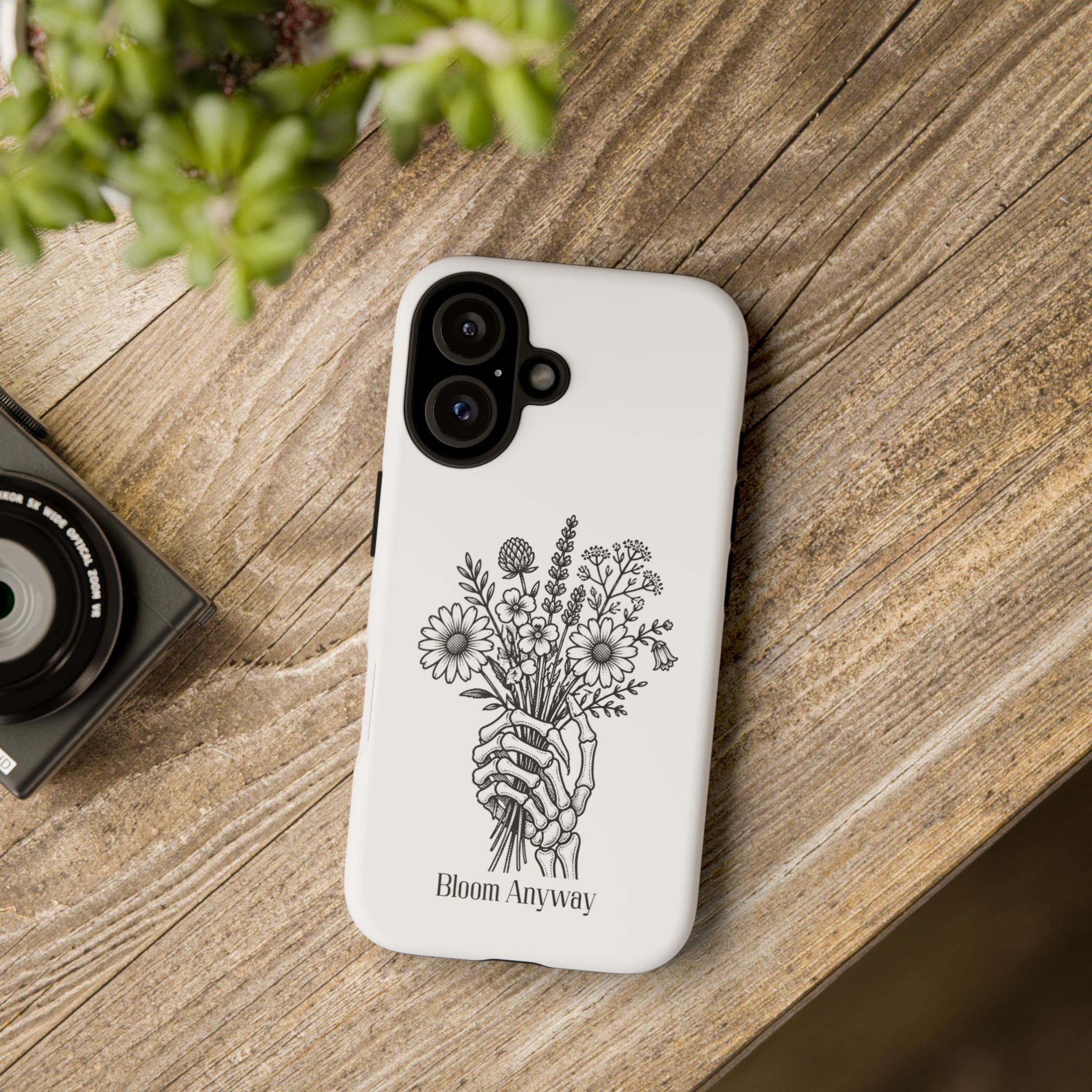 Phone Case — 'Bloom Anyway' Skeleton Hand Floral Protective Cover - Image 85