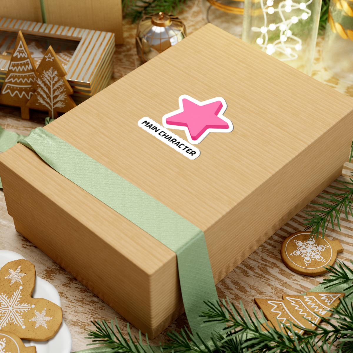 Main Character Pink Star Sticker — Kiss-Cut Vinyl Laptop Decal - Image 3