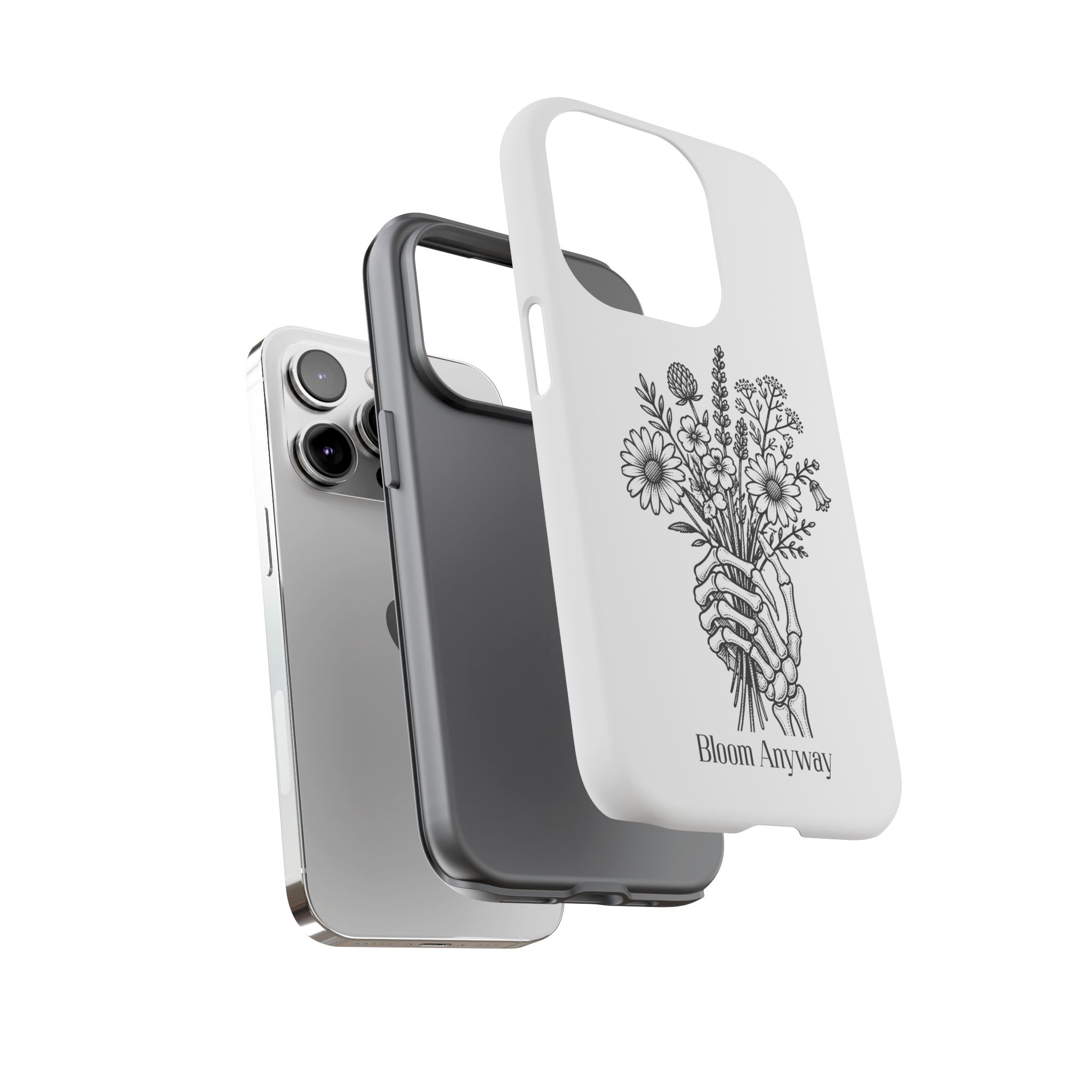 Phone Case — 'Bloom Anyway' Skeleton Hand Floral Protective Cover - Image 42