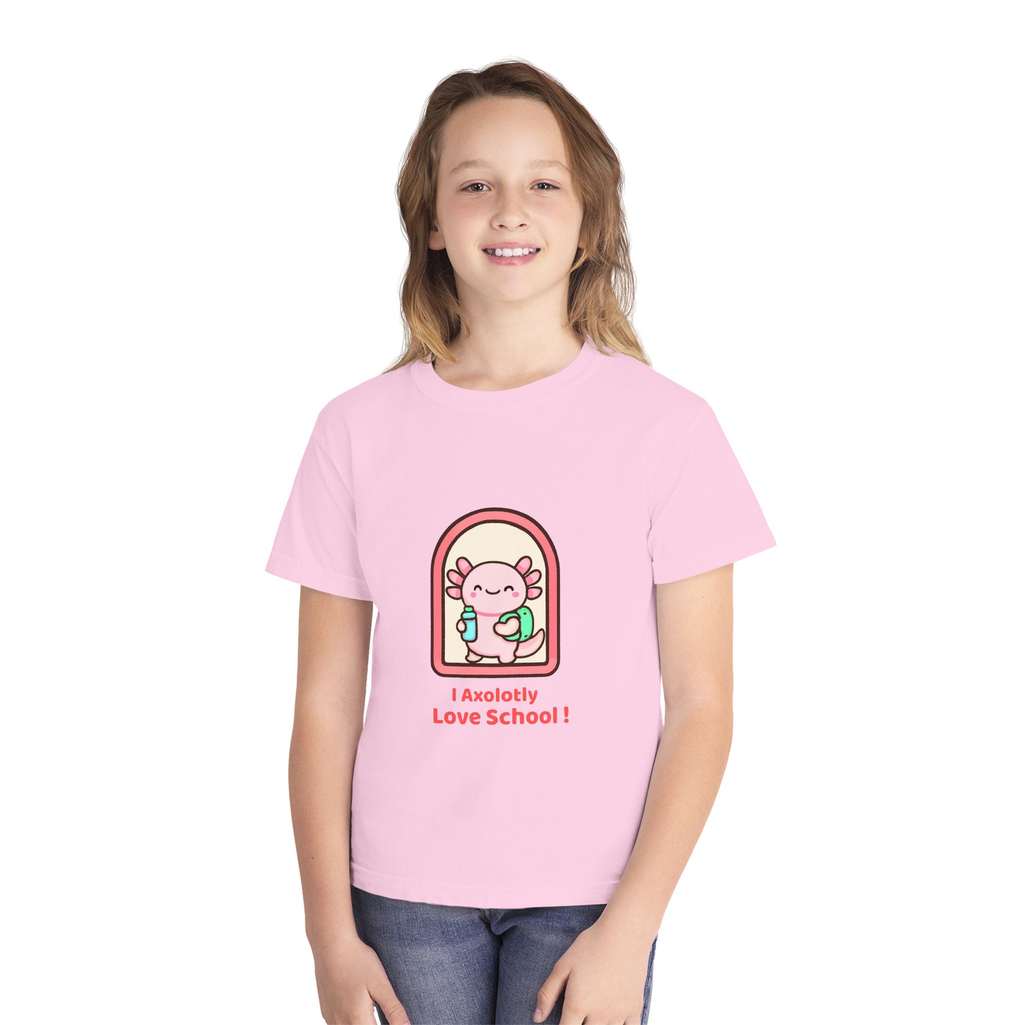 Axolotl Love School Youth Tee — Cute Back-to-School Kids T-Shirt - Image 22