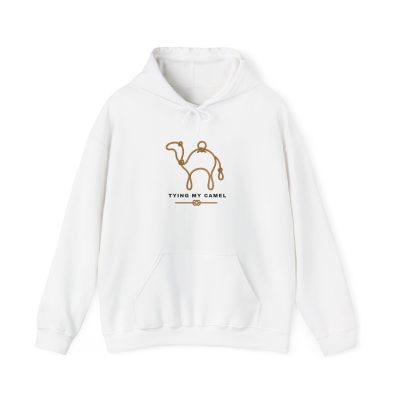 Camel Line Art Hoodie — "Tying My Camel" Minimalist Graphic Sweatshirt