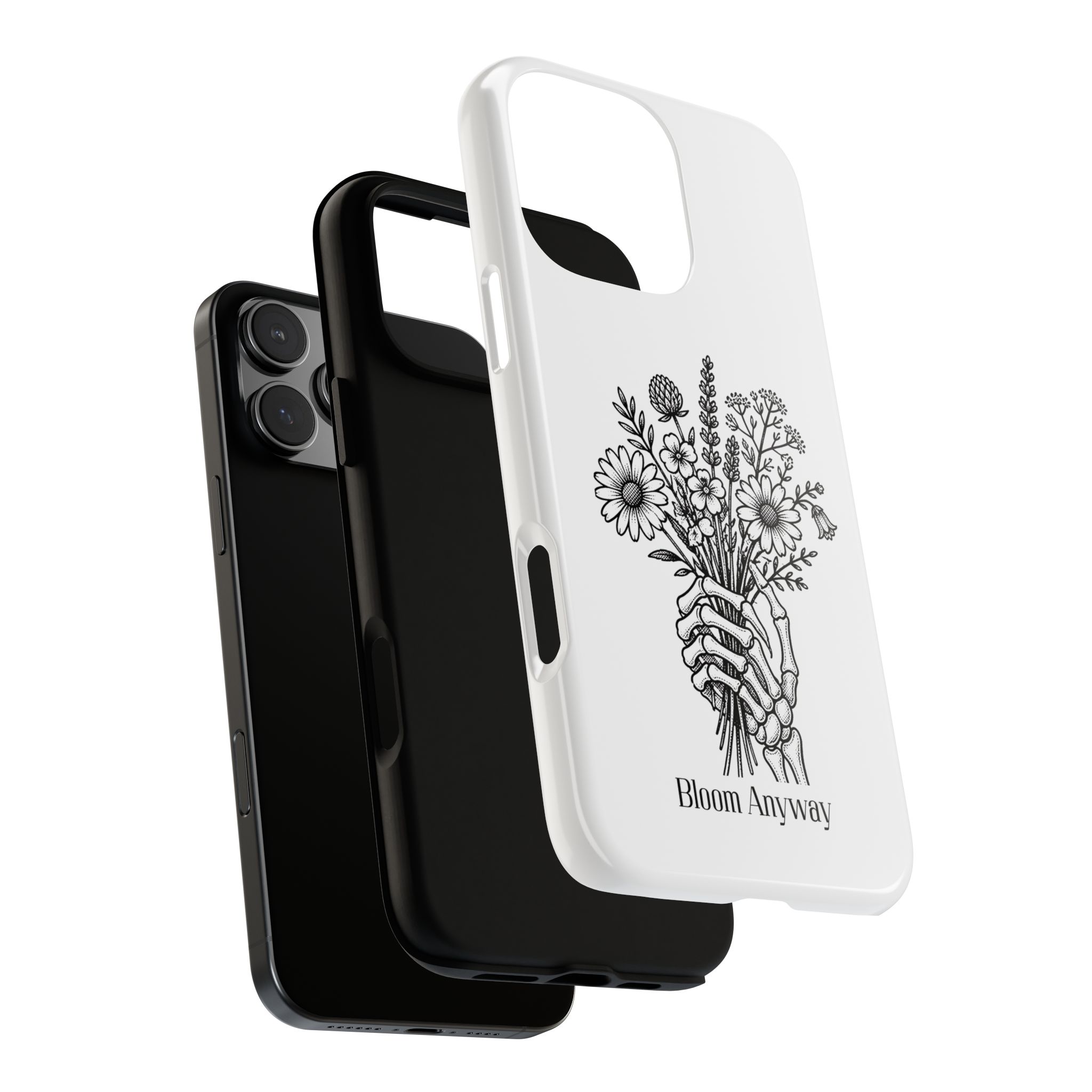 Phone Case — 'Bloom Anyway' Skeleton Hand Floral Protective Cover - Image 96