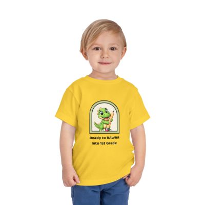 Ready to RAWRR Into 1st Grade Toddler Tee — Cute Dinosaur Back-to-School Shirt