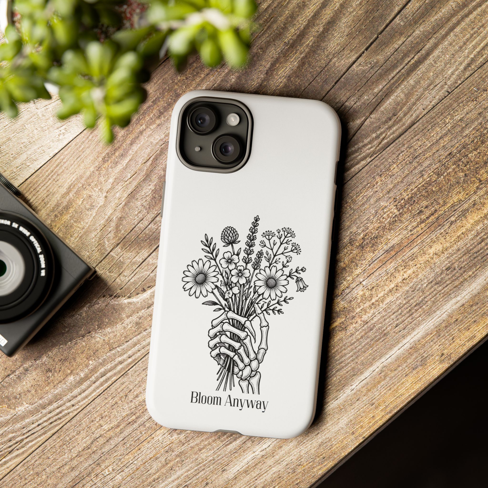 Phone Case — 'Bloom Anyway' Skeleton Hand Floral Protective Cover - Image 62