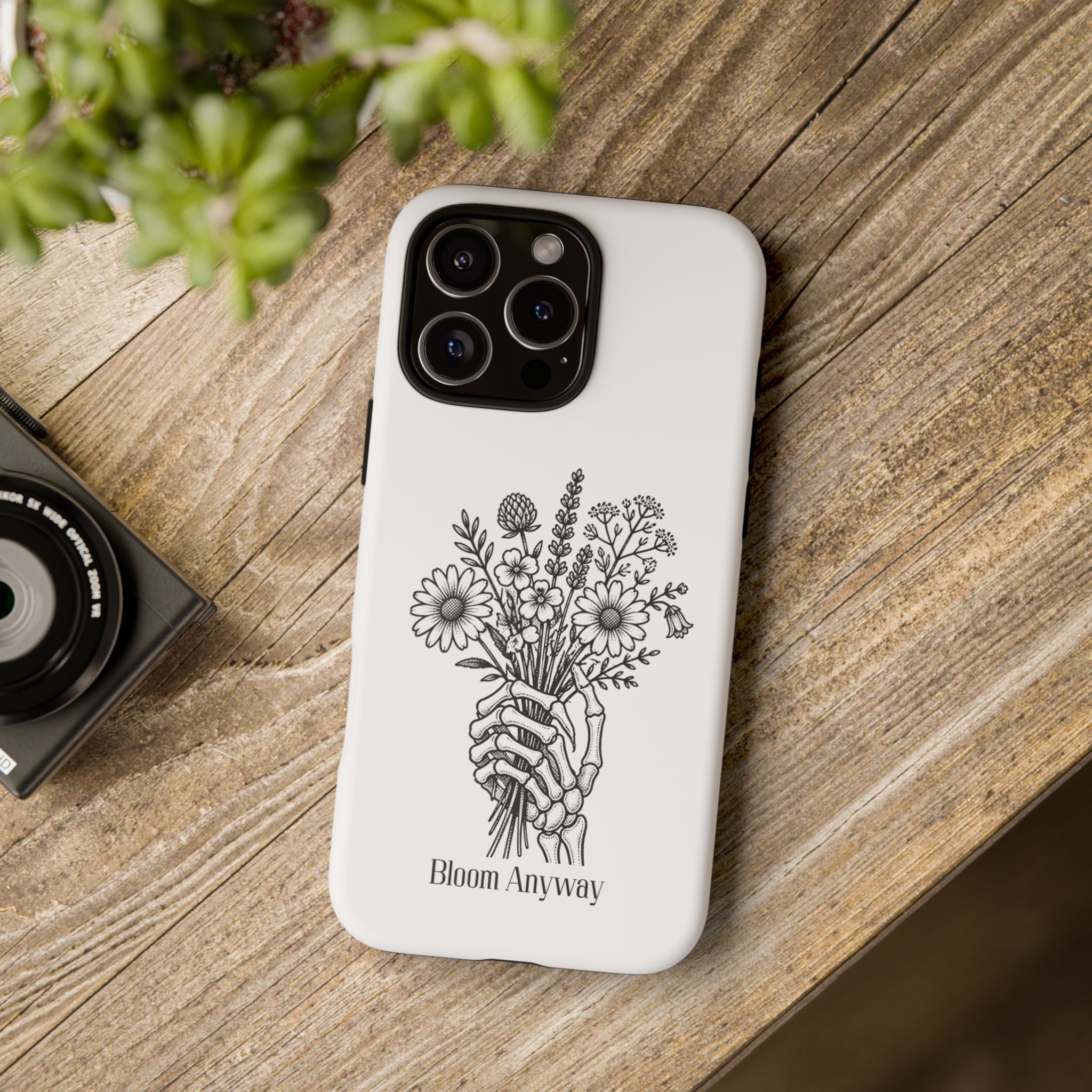 Phone Case — 'Bloom Anyway' Skeleton Hand Floral Protective Cover - Image 101