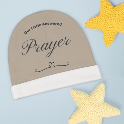 Baby Beanie - "Our Little Answered Prayer" Infant Knit Hat