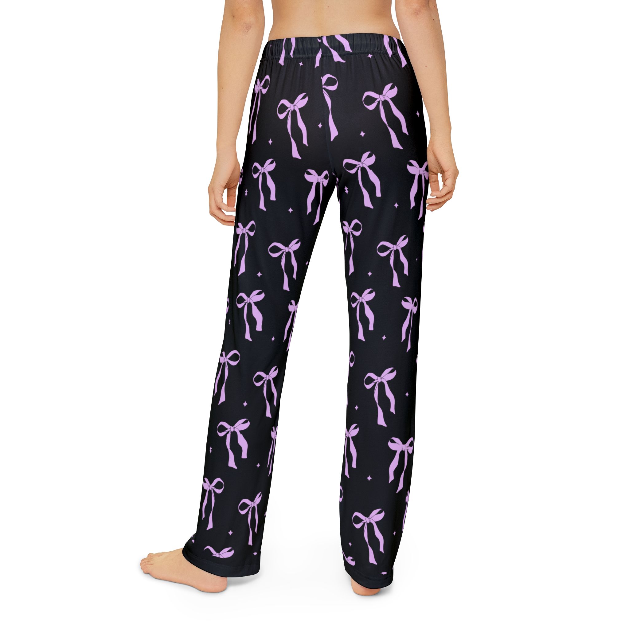 Kids Lounge Pants — Pink Bow All-Over Print Pajama Pants - Image 4
