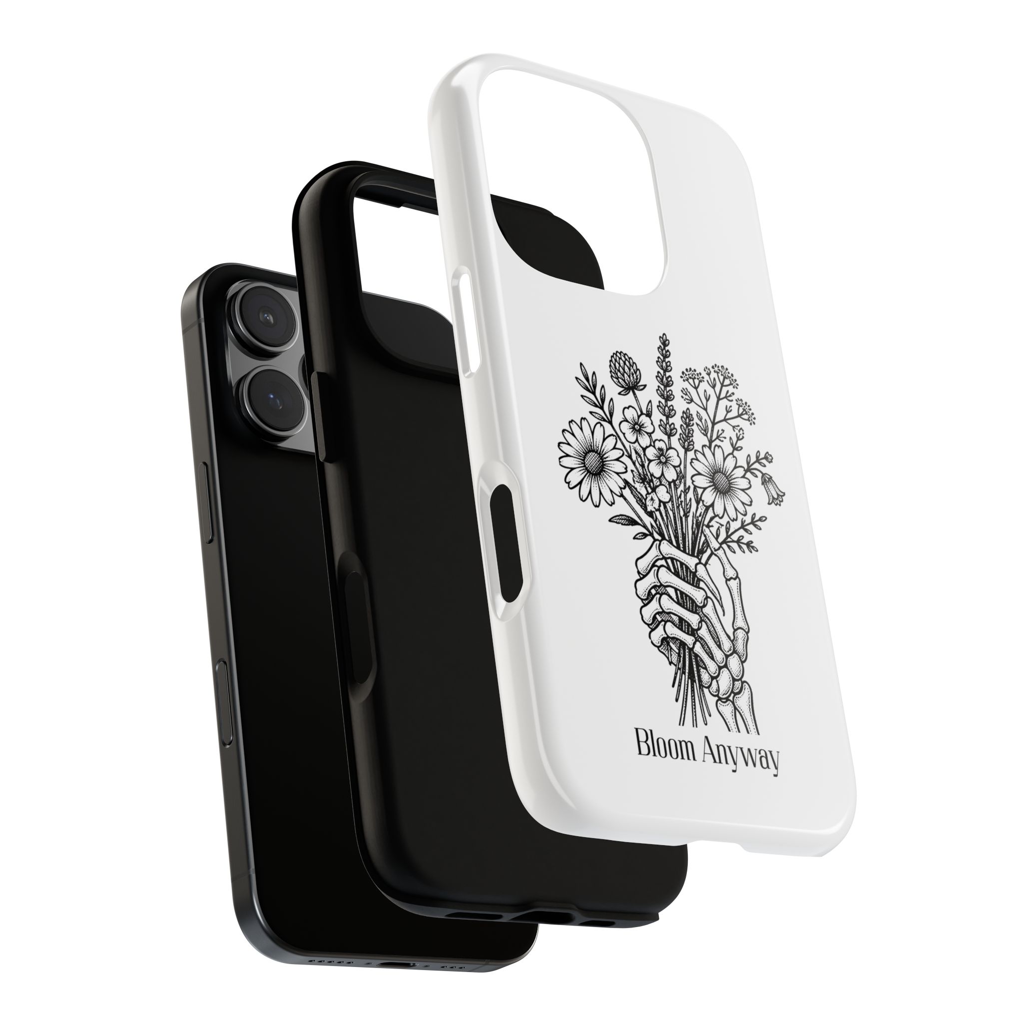 Phone Case — 'Bloom Anyway' Skeleton Hand Floral Protective Cover - Image 88