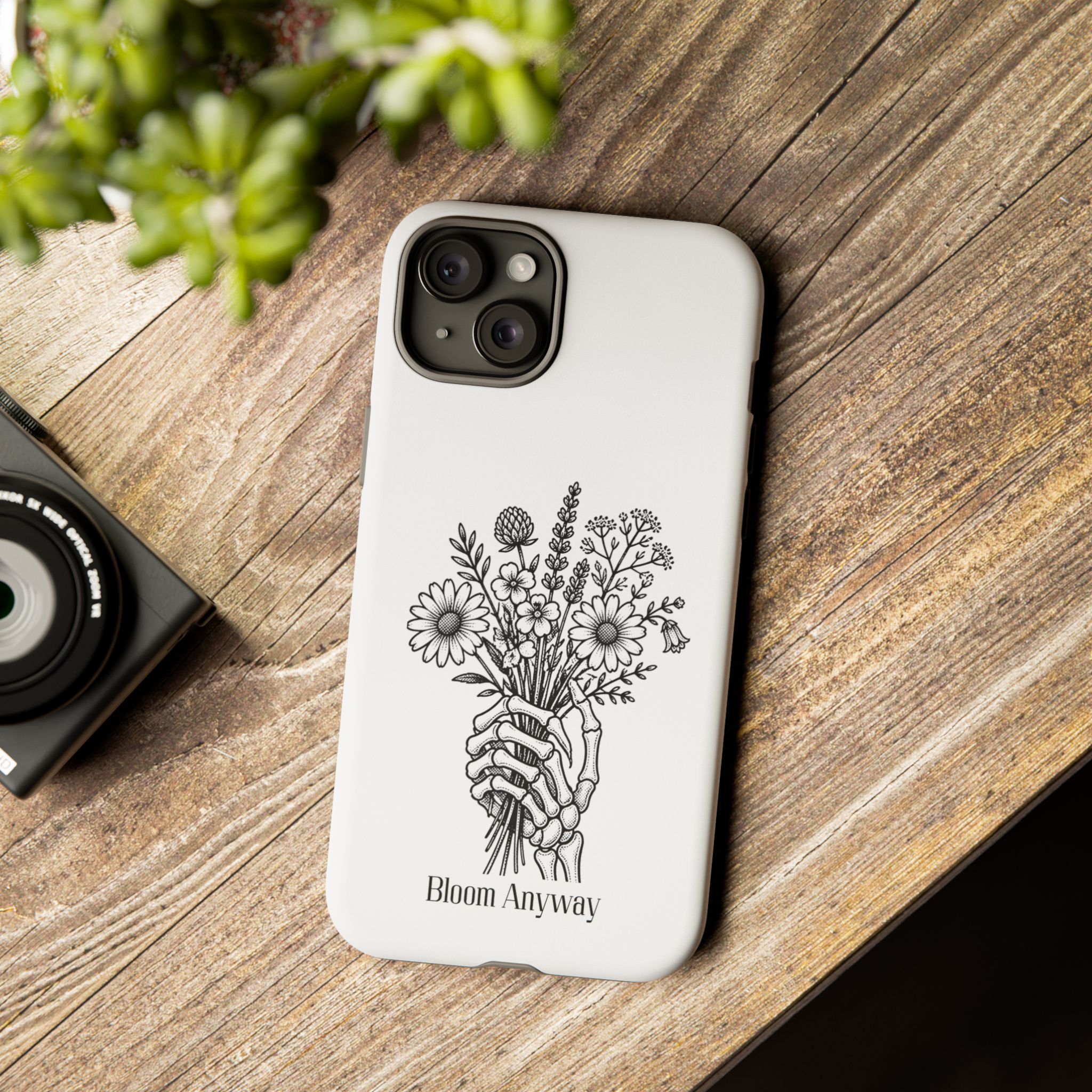Phone Case — 'Bloom Anyway' Skeleton Hand Floral Protective Cover - Image 65