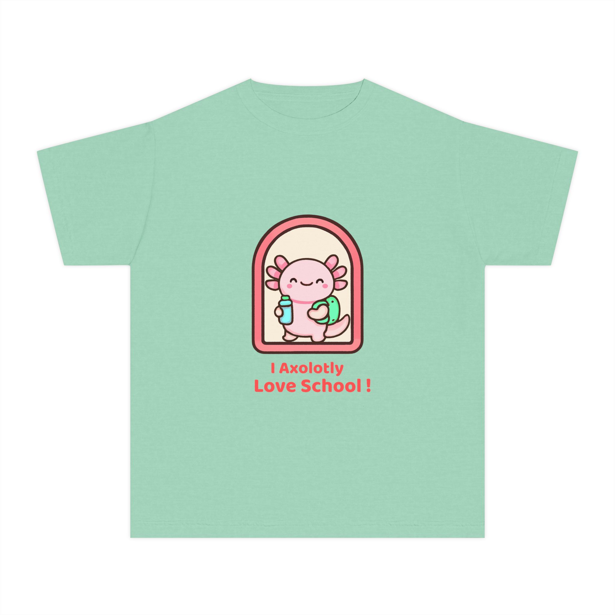 Axolotl Love School Youth Tee — Cute Back-to-School Kids T-Shirt - Image 5