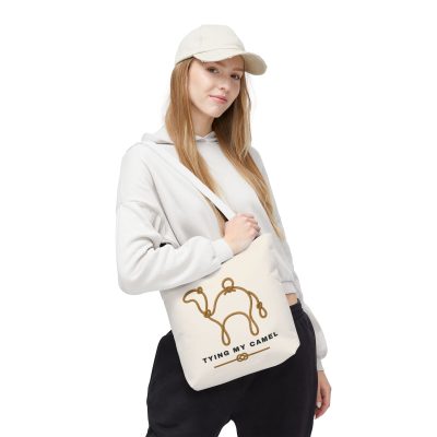 Tote — "Tying My Camel" Minimal Line Art Canvas Tote