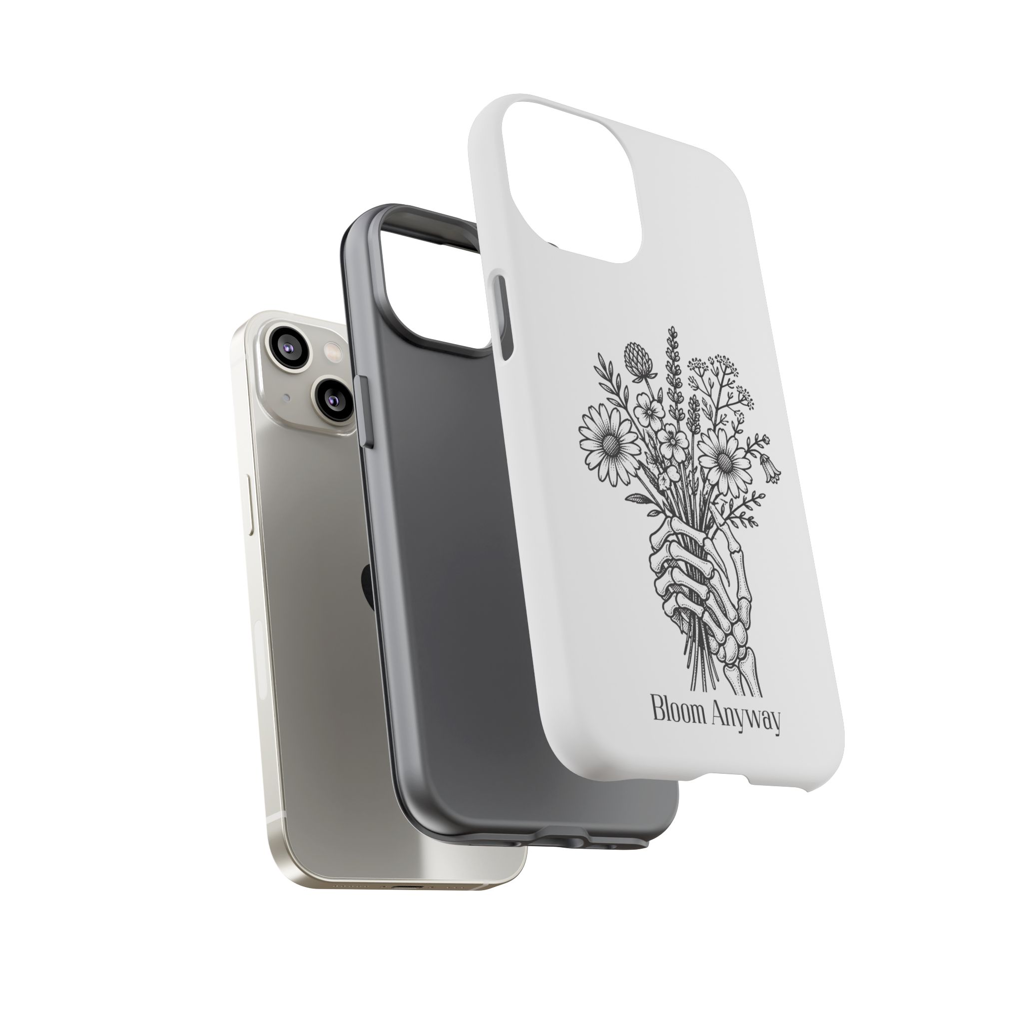 Phone Case — 'Bloom Anyway' Skeleton Hand Floral Protective Cover - Image 34