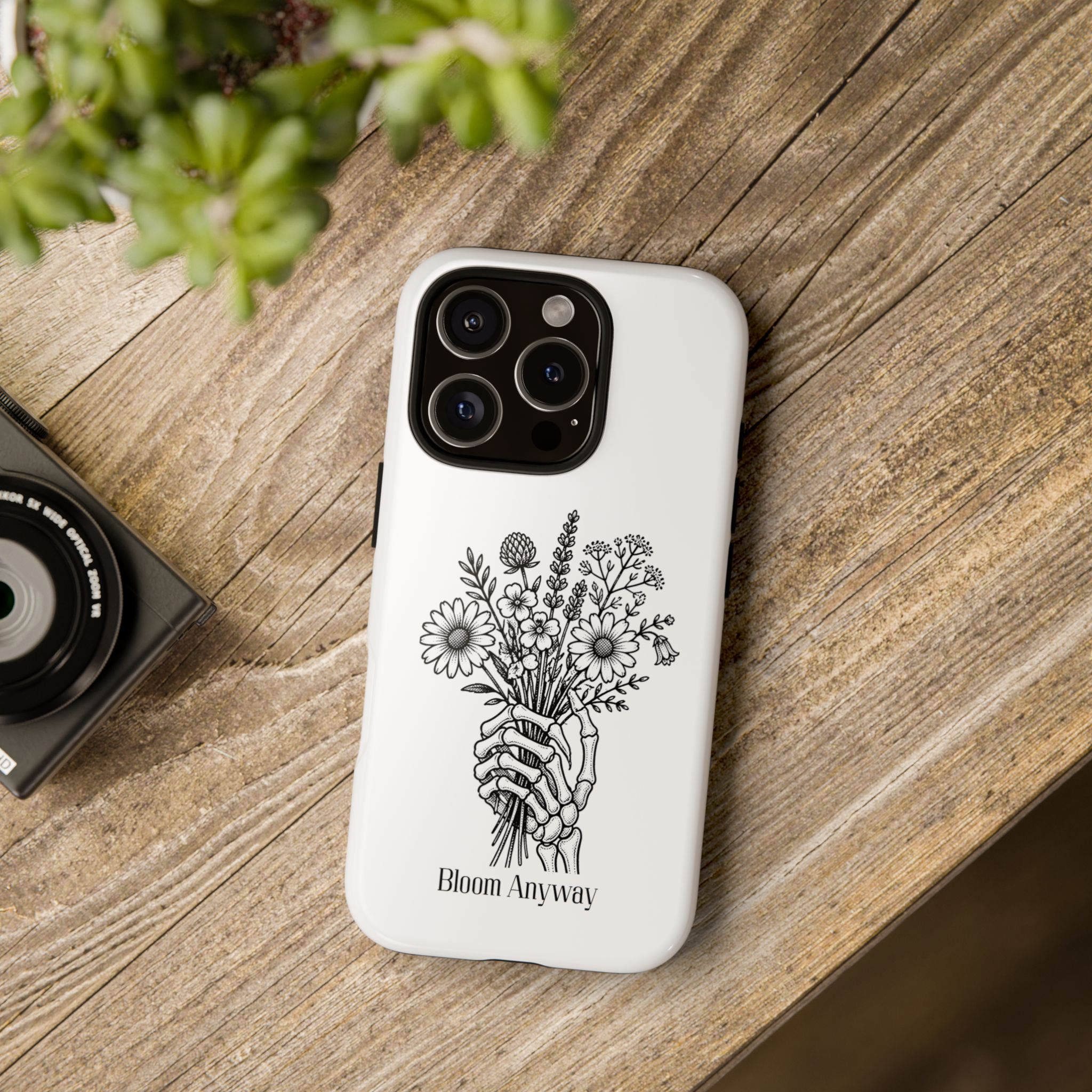 Phone Case — 'Bloom Anyway' Skeleton Hand Floral Protective Cover - Image 89