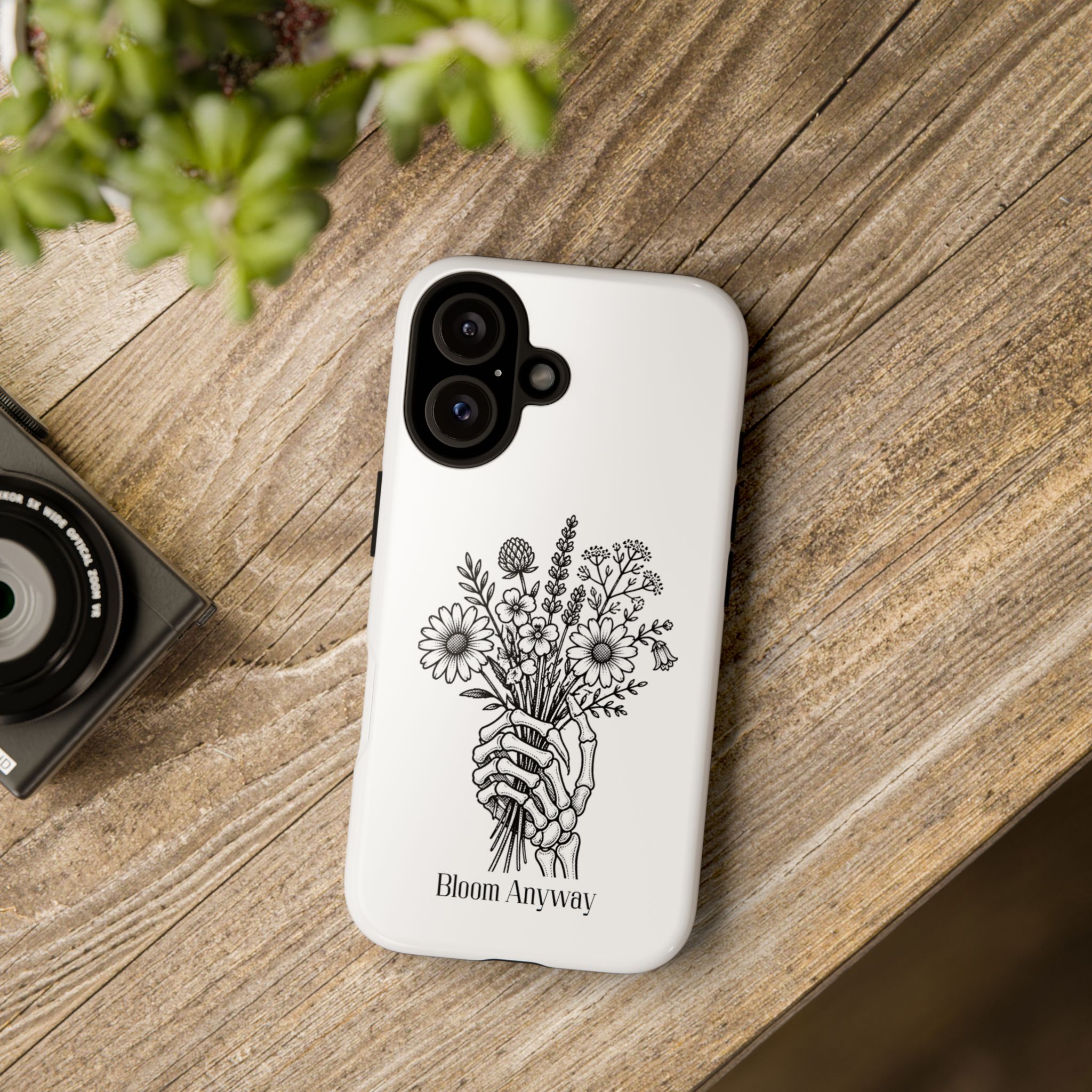 Phone Case — 'Bloom Anyway' Skeleton Hand Floral Protective Cover - Image 81