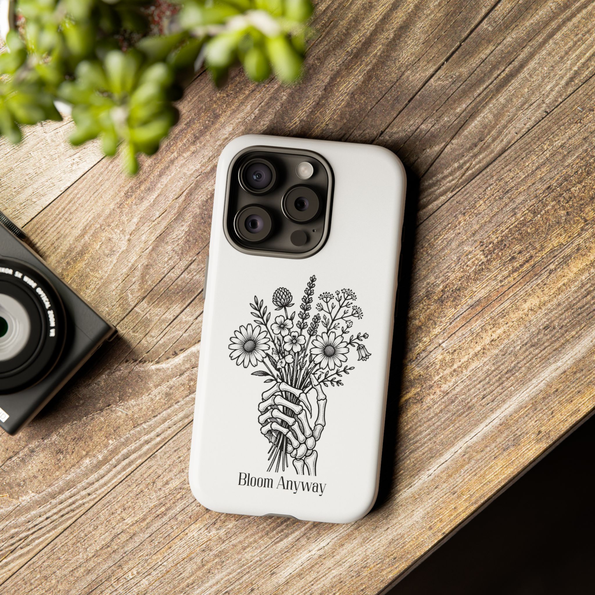 Phone Case — 'Bloom Anyway' Skeleton Hand Floral Protective Cover - Image 68