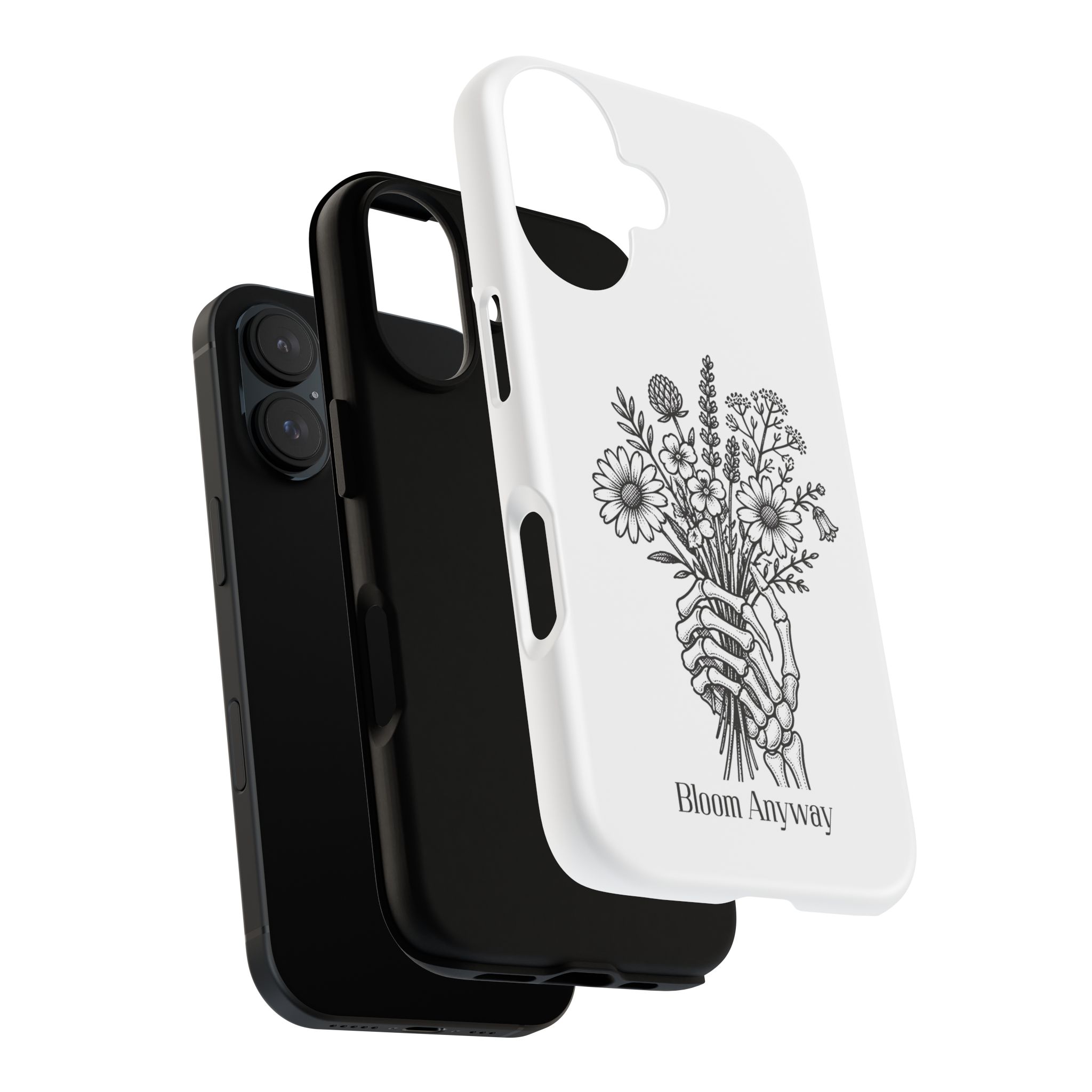 Phone Case — 'Bloom Anyway' Skeleton Hand Floral Protective Cover - Image 84