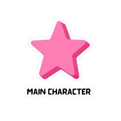 Main Character Pink Star Sticker — Kiss-Cut Vinyl Laptop Decal