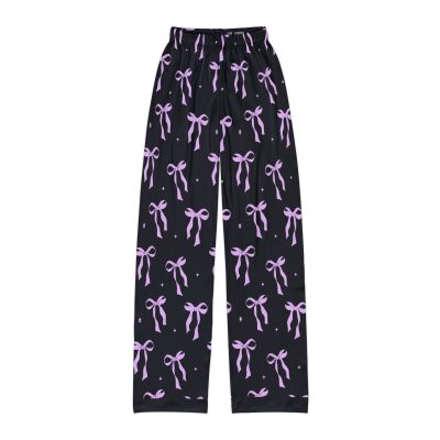 Kids Lounge Pants —  Pink Bow All-Over Print Pajama Pants