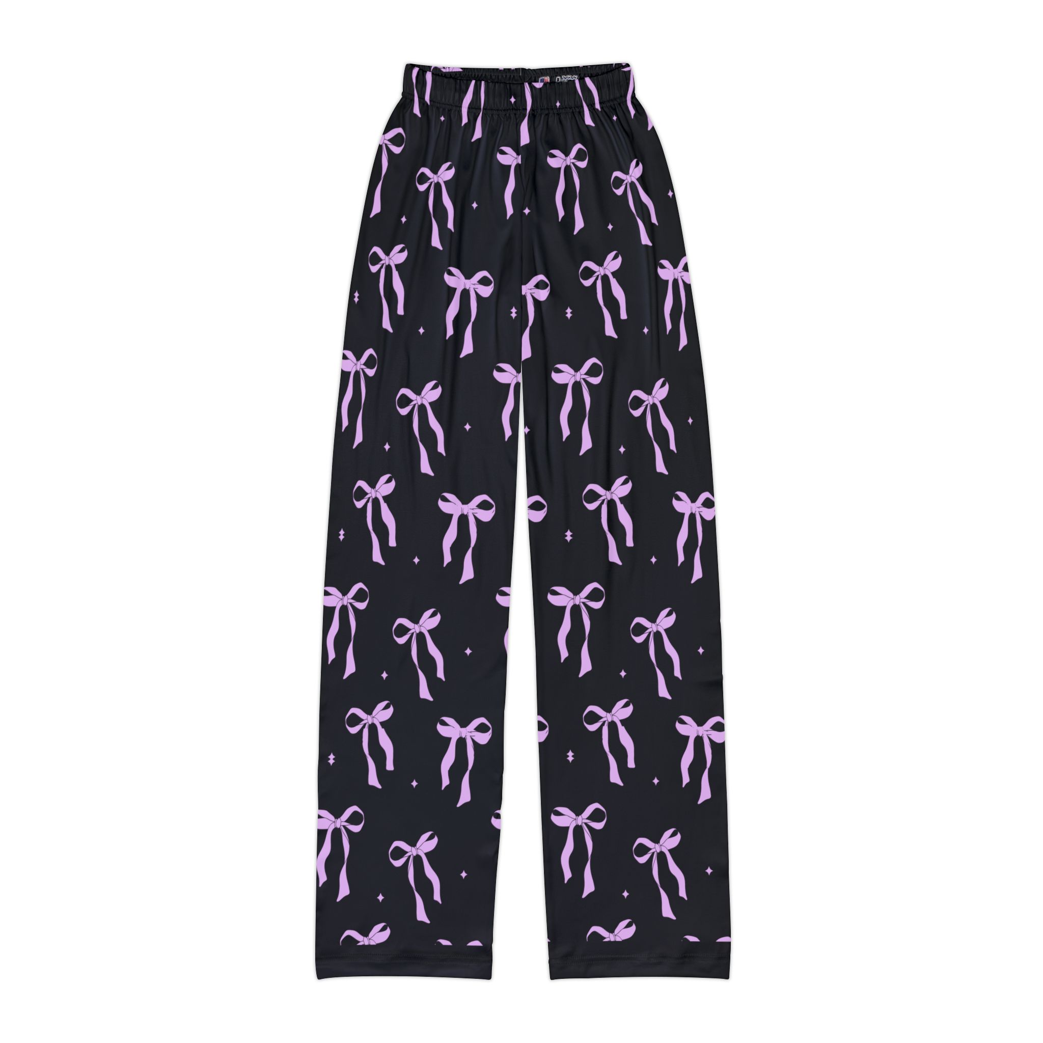 Kids Lounge Pants — Pink Bow All-Over Print Pajama Pants