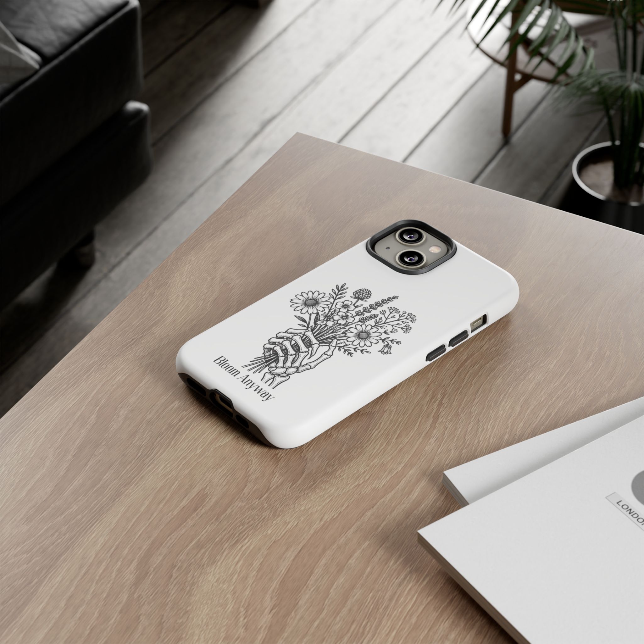 Phone Case — 'Bloom Anyway' Skeleton Hand Floral Protective Cover - Image 35