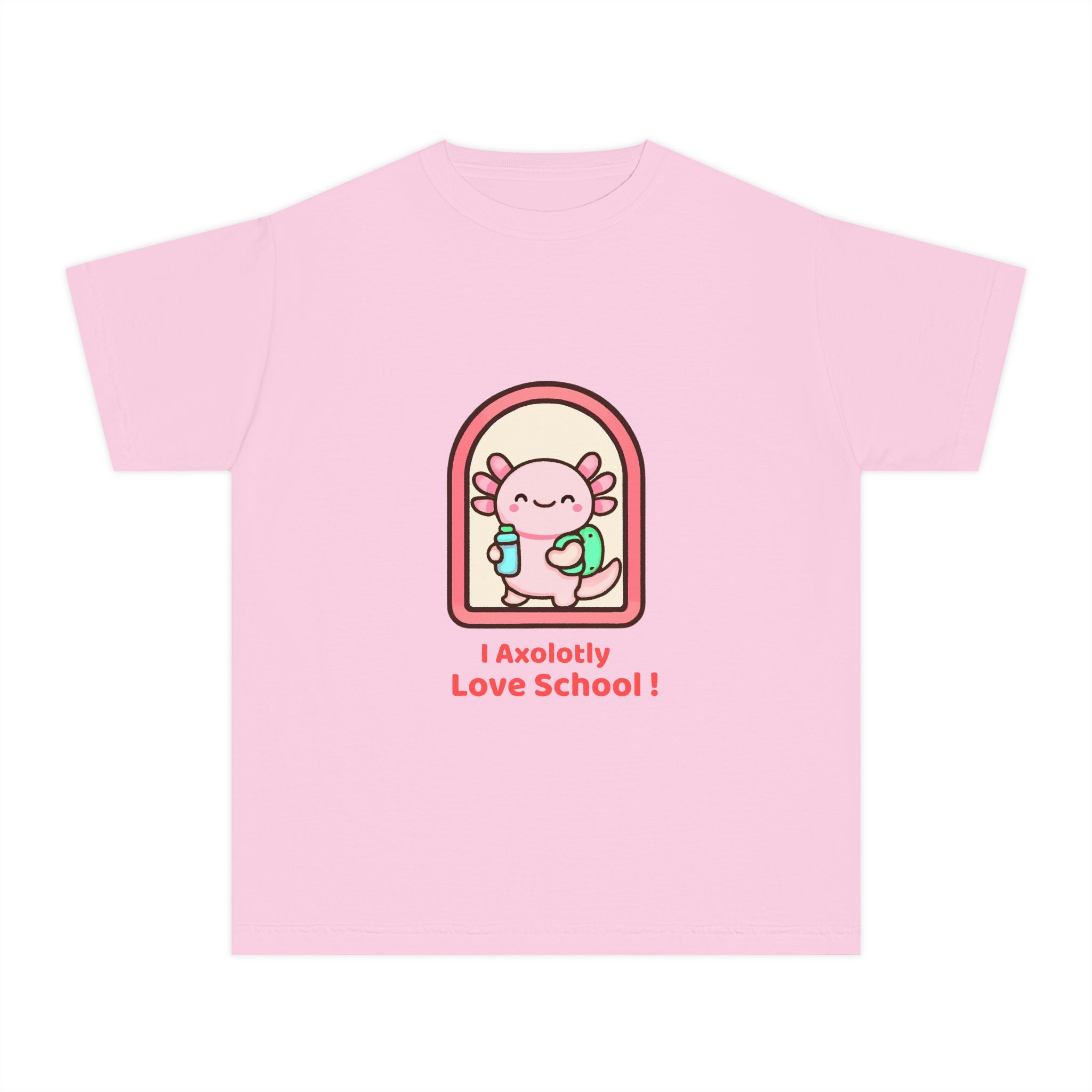 Axolotl Love School Youth Tee — Cute Back-to-School Kids T-Shirt - Image 24