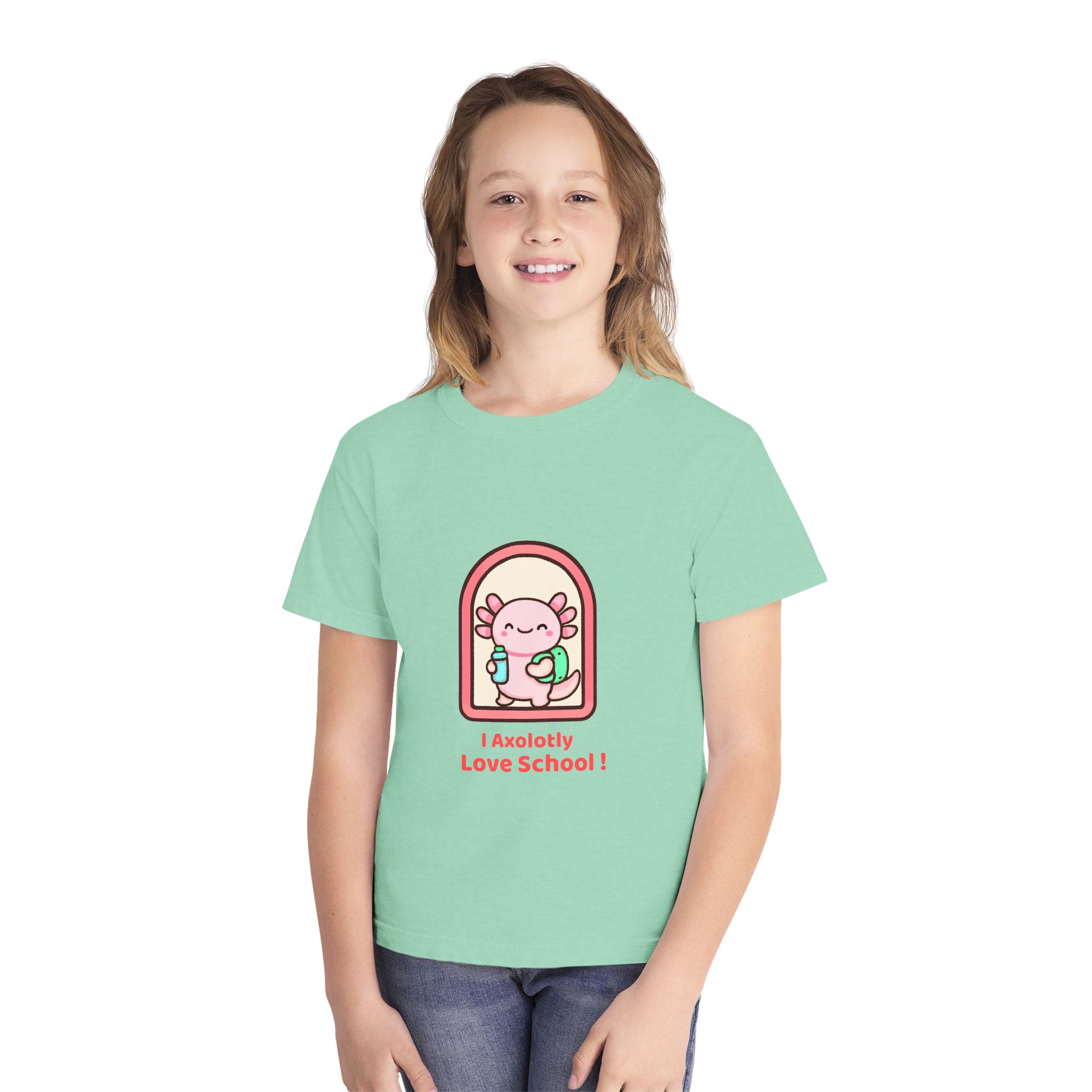 Axolotl Love School Youth Tee — Cute Back-to-School Kids T-Shirt - Image 7