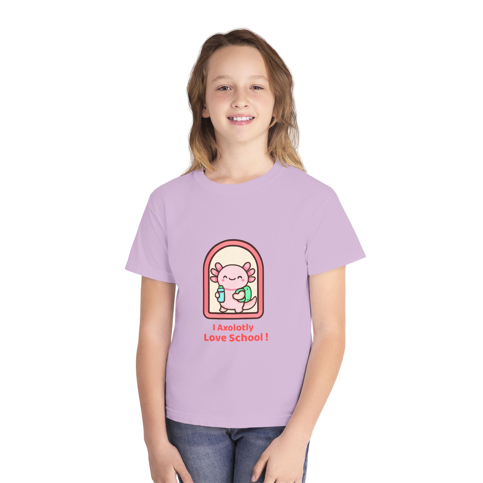 Axolotl Love School Youth Tee — Cute Back-to-School Kids T-Shirt - Image 19