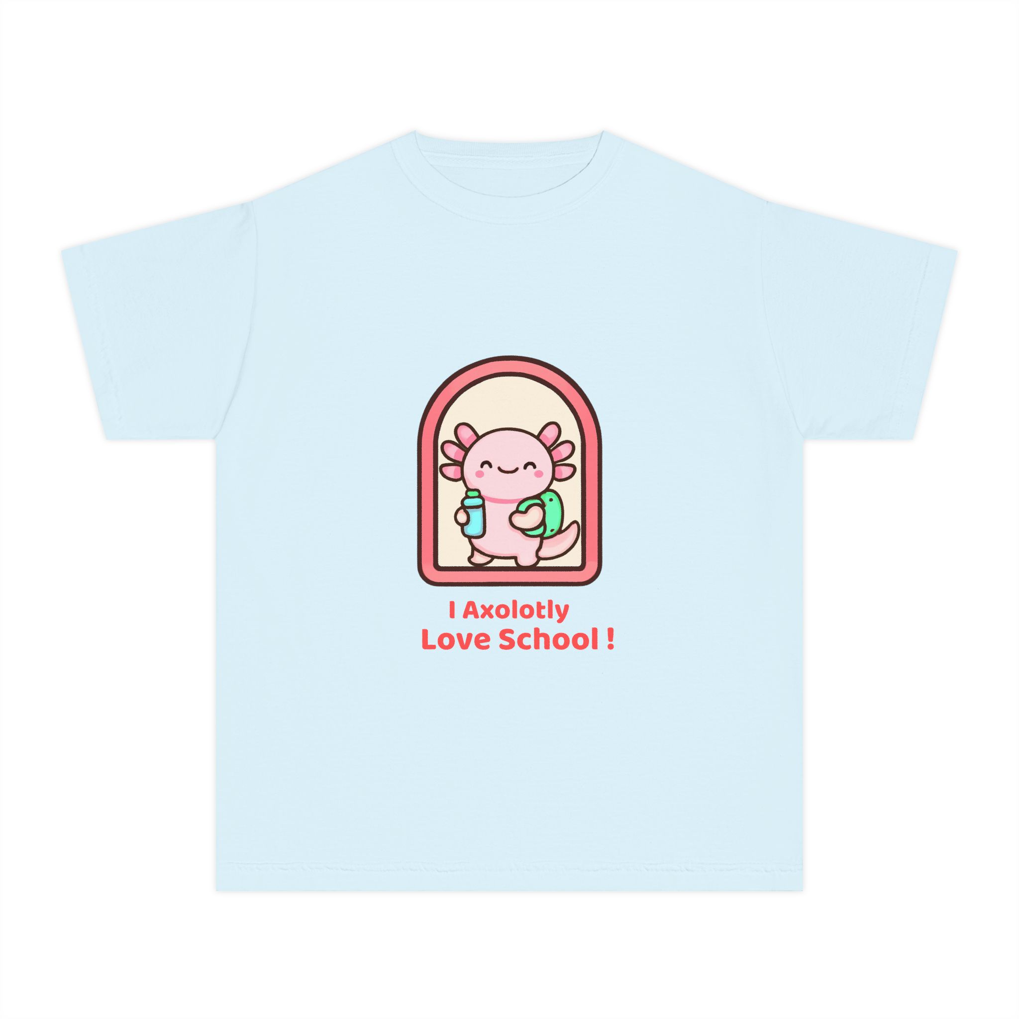 Axolotl Love School Youth Tee — Cute Back-to-School Kids T-Shirt - Image 9