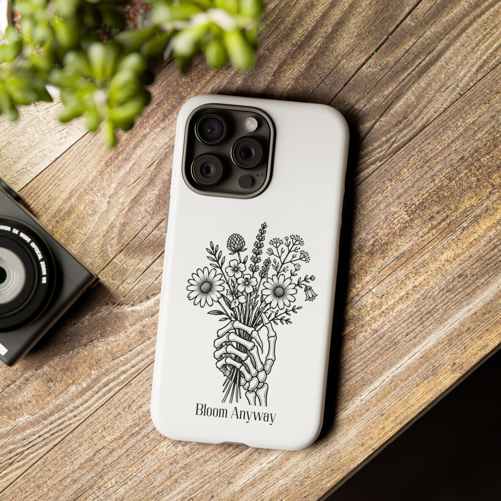 Phone Case — 'Bloom Anyway' Skeleton Hand Floral Protective Cover - Image 74