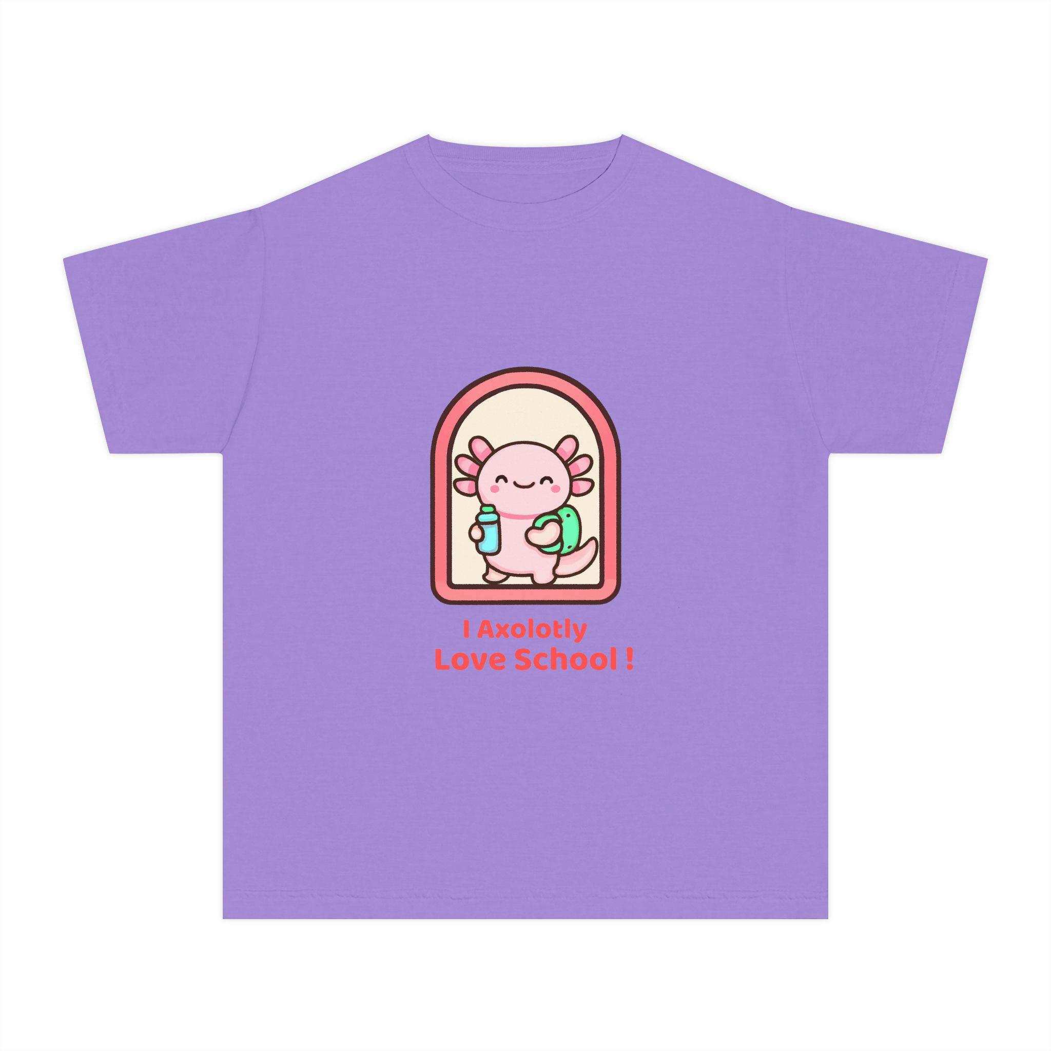 Axolotl Love School Youth Tee — Cute Back-to-School Kids T-Shirt - Image 13